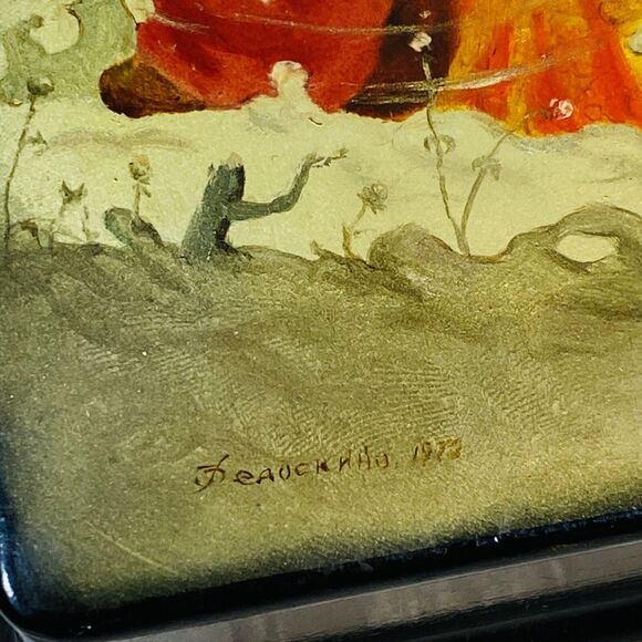 3 Fedoskino Hand Painted Lacquer Boxes USSR - Picture 7 of 16